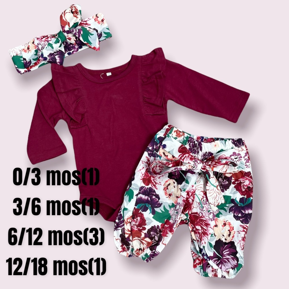 Boutique Baby Girl 3pc Outfit
